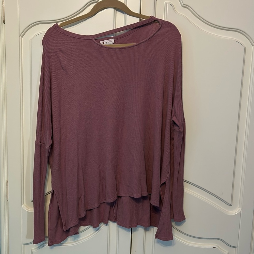 Blush Flowy Waffle / Thermal Women’s Shirt Size S
